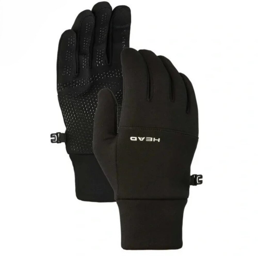 Head black touch screen sport or running gloves